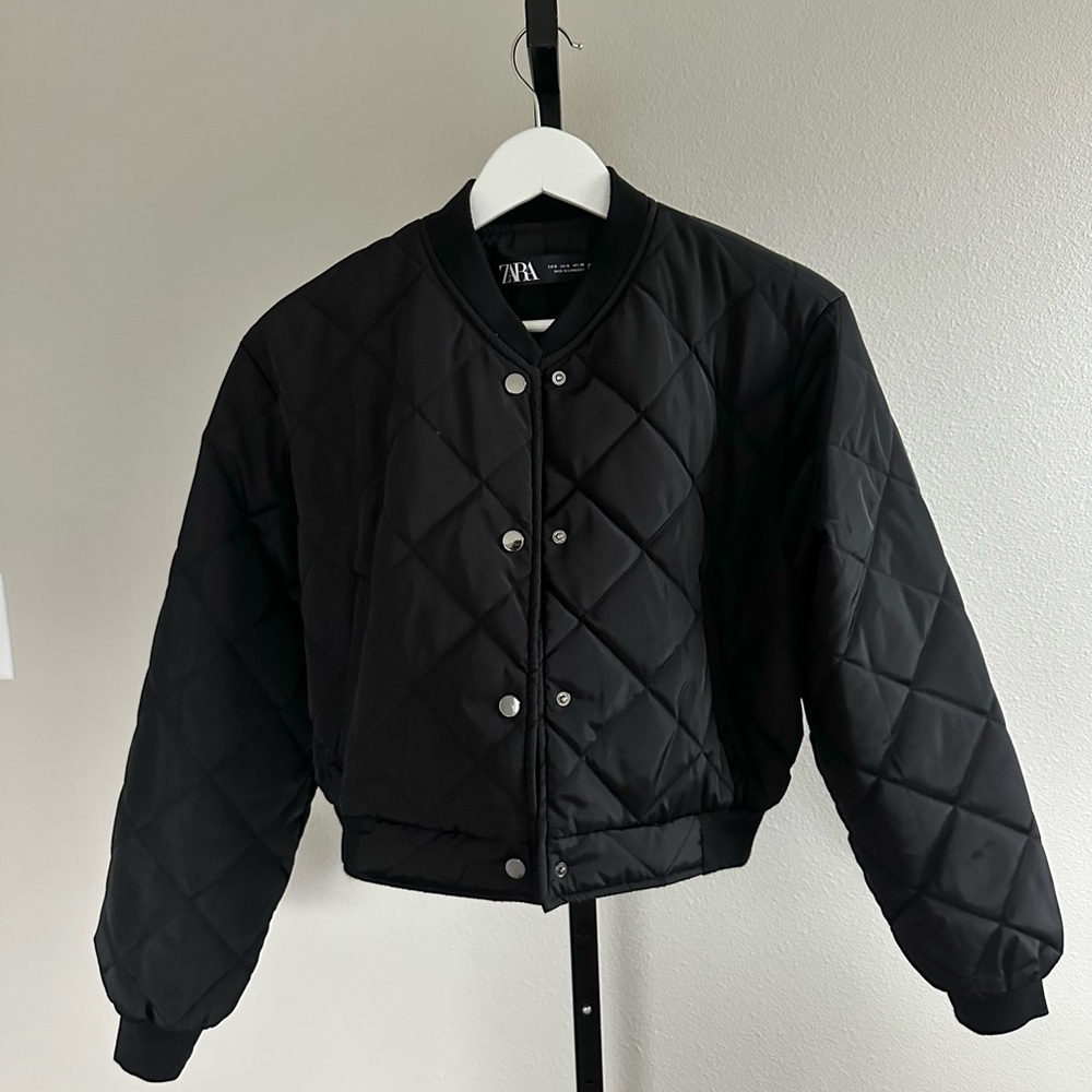 Zara quilted cropped jacket